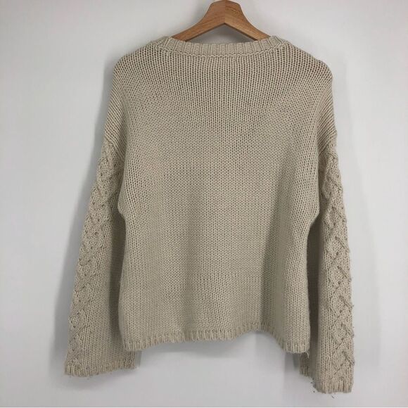 BB DAKOTA Cable Knit Sweater‎ Cream Size Small - Picture 4 of 5